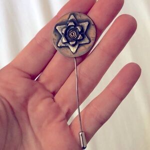 925 silver Star of David Design Brooch Pin by Israeli designer